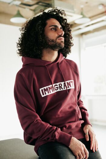 Sweat à capuche Immigrant bordeaux 2