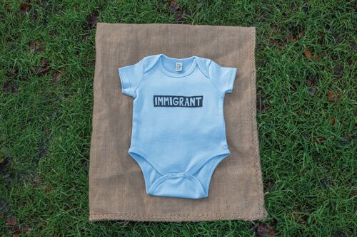 Pastel Blue Immigrant Babygrow