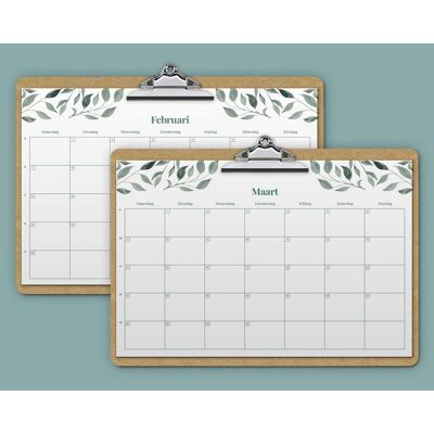 Family Monthly Planner A3 Clipboard