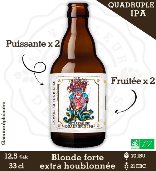 Le Veilleur de Bières bio - Megassaline Quadruple IPA 12,5% 33cl