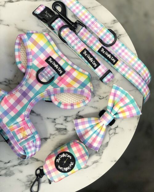 Picnic Plaid BUNDLE: Harness, Collar, Lead, PBH + Bow Tie