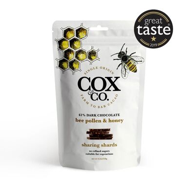 Blütenpollen & Honig 61 % kolumbianische Single Origin dunkle Schokoladensplitter (Beutel) 120 g