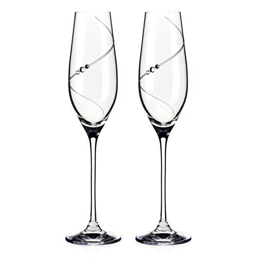 Silhouette champagne flutes - 2 glasses