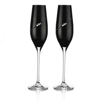 Flûtes à champagne Silhouette noire - 2 verres 1