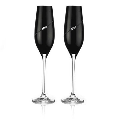 Black Silhouette champagne flutes - 2 glasses