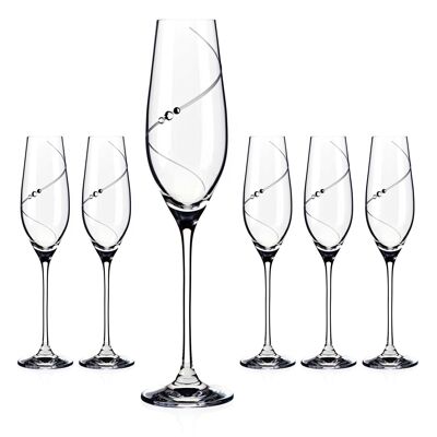 Silhouette Champagnerflöten - 6 Gläser
