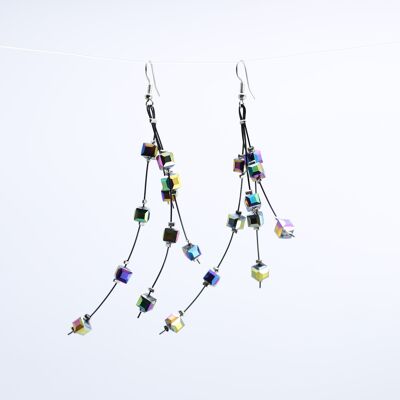 Boucles d'oreilles en cristal Diana - Paon