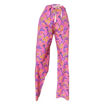 Conjunto de pantalones de pijama de algodón hechos a mano de lujo para hombres y mujeres