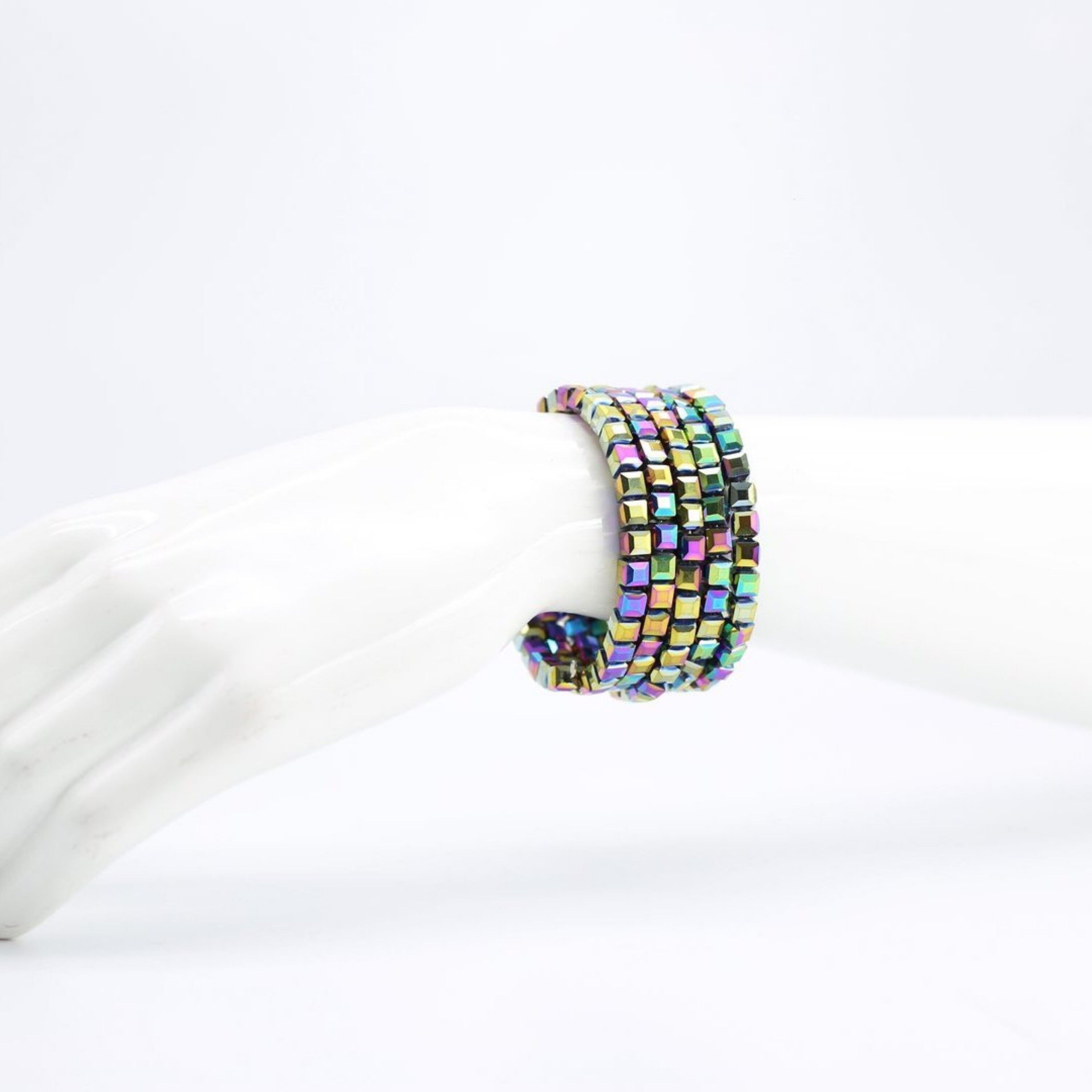 Bracciale Serpente Di Cristallo - Pavone Metallico