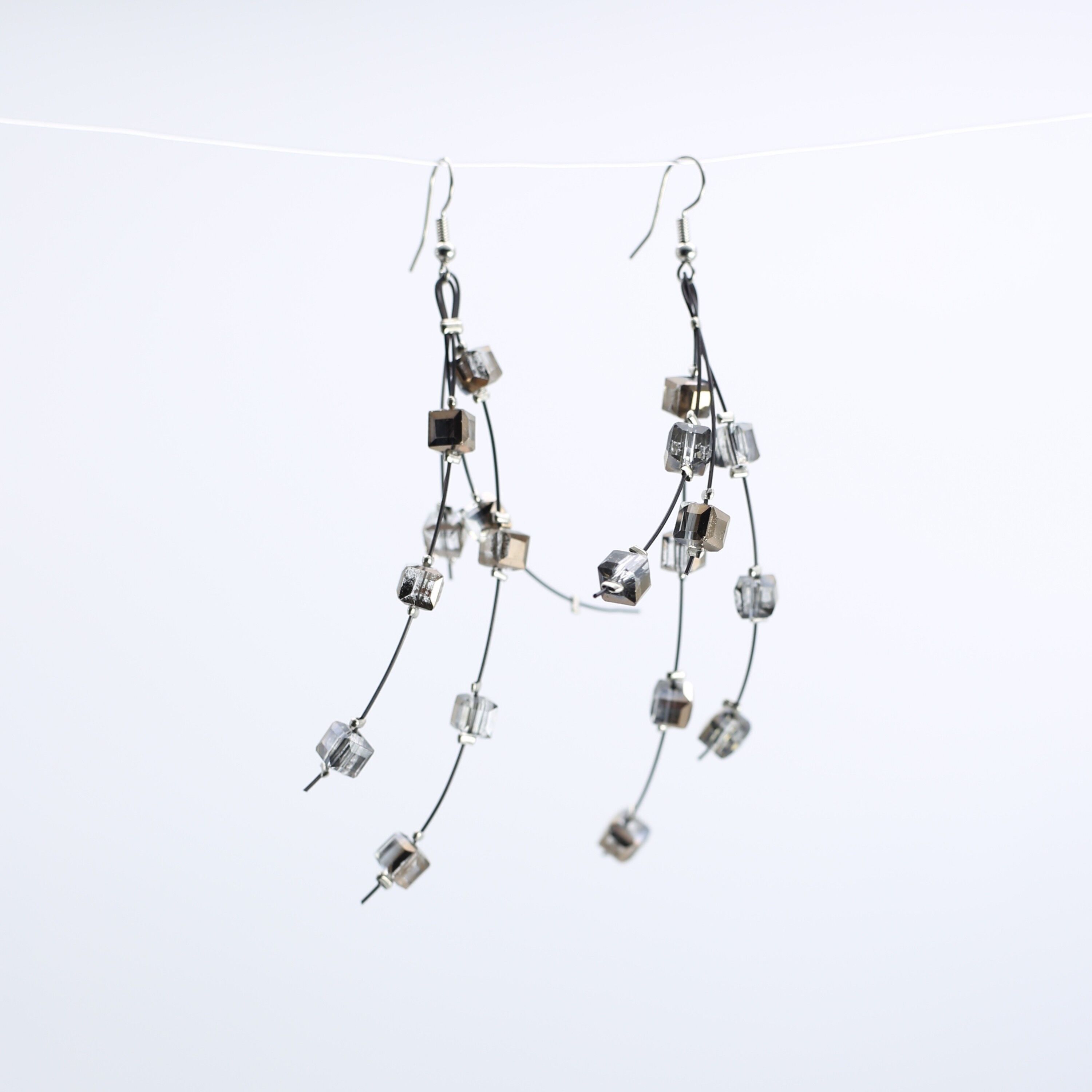 Diana Crystal Earrings - Smoky