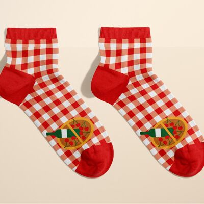 Picnic Douille socks - red gingham 36/40