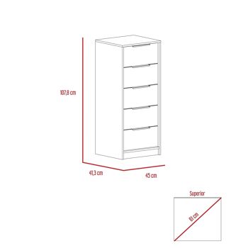 Commode à 5 tiroirs Kaia 107,8 cm l x 45 cm l x 41,5 cm p. 5