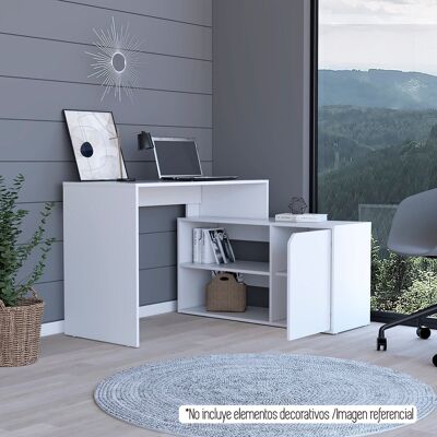 L Shaped Corner Desk Rennes 73.6 CM H X 116.6 CM W X 100 CM D White