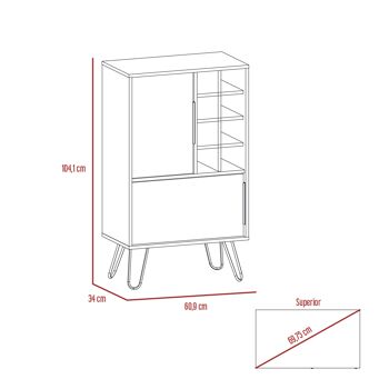 Meuble bar bas Vegas 104,1 cm H x 60,9 cm l x 34 cm p. 5