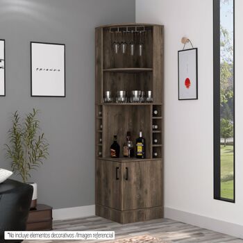Armoire de bar à vin d'angle Andorre 180,6 cm H x 46,9 cm l x 46,9 cm p. 1