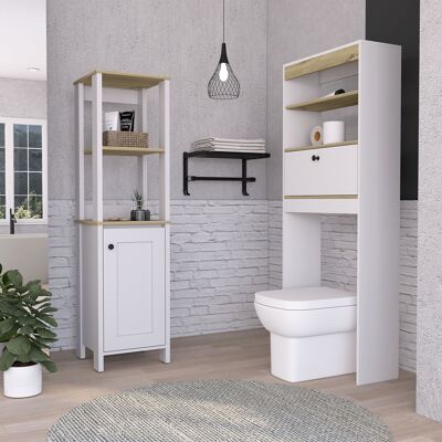Malaga Set, Bathroom Column 1 P + Shelf Over Toilet