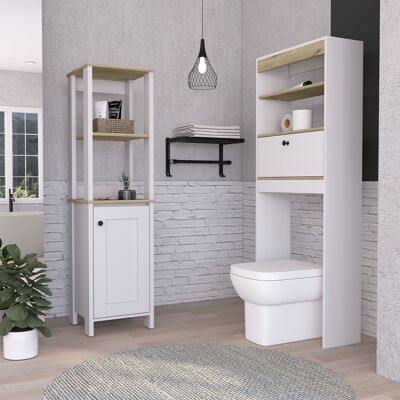 Conjunto Malaga, Columna Baño 1 P + Estanteria Sobre Inodoro