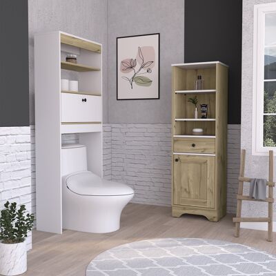 Malaga Set, Column 1 Door/ 1 Drawer + Shelf/Toilet