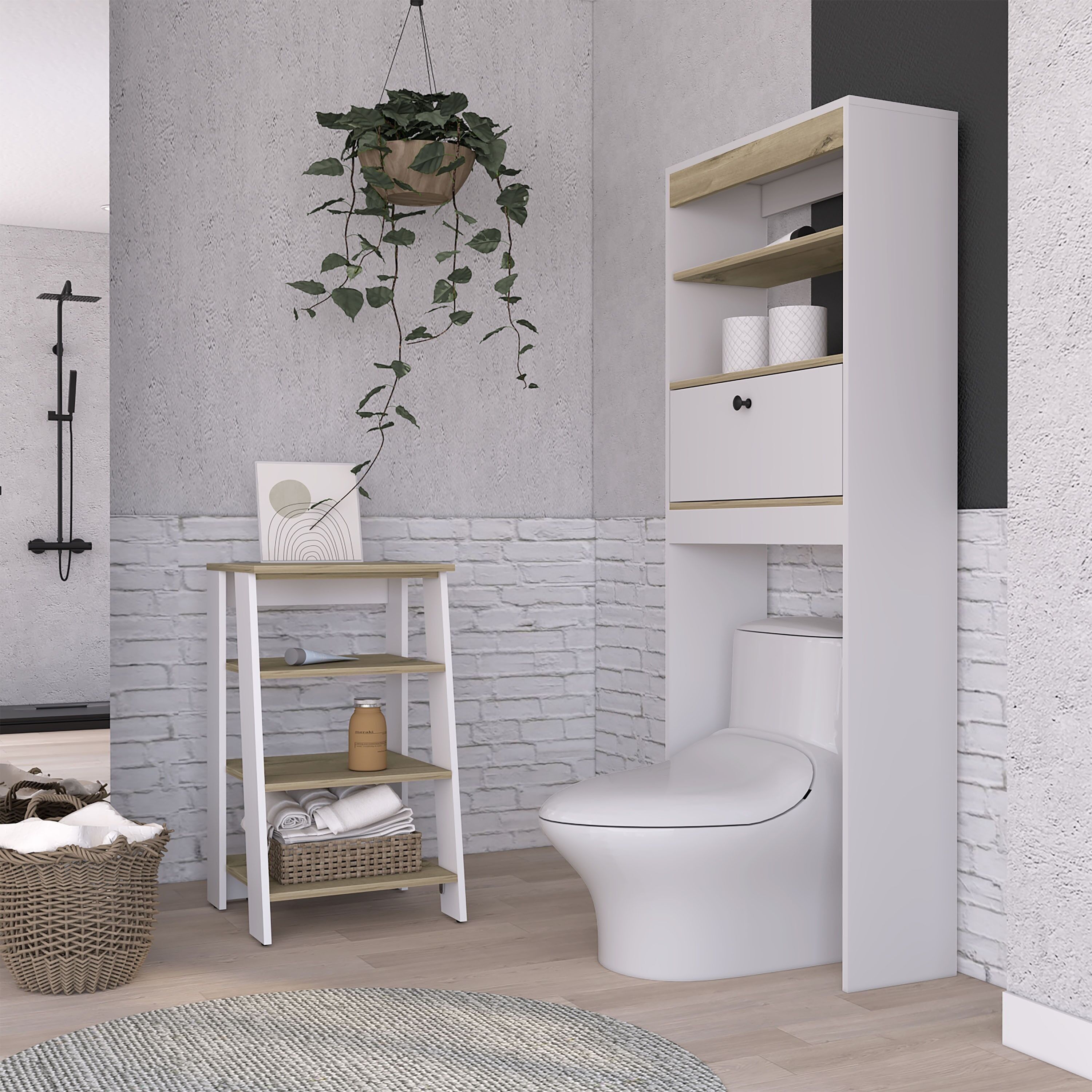 Malaga Set, Organizer Under Z 44 + Regal über Toilette