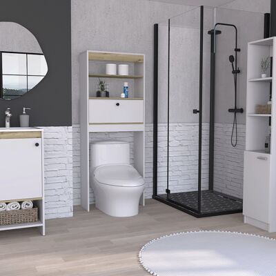 Malaga Set, Sink + Shelf Over Toilet + Column