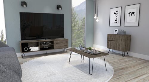 Conjunto Andorra, Mueble Tv + Mesa De Centro + Aparador Salon