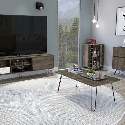 Ensemble Andorre, Meuble Tv + Table Basse + Buffet + Bar