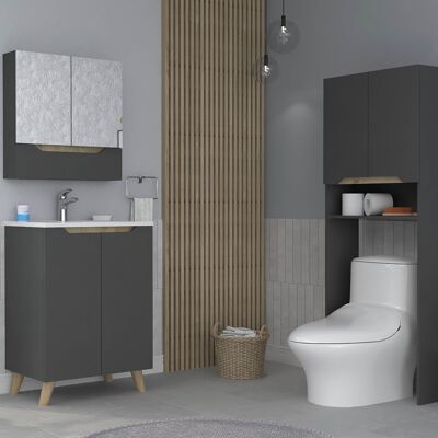 Set Laurent, armadio/parete + lavabo + mensola/WC