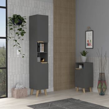 Ensemble Laurent, colonne + armoire murale moyenne 1