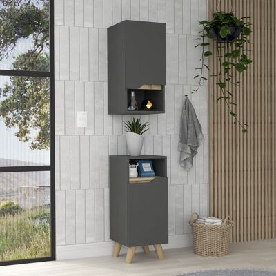 Ensemble Laurent, Armoire Suspendue + Armoire Murale Moyenne