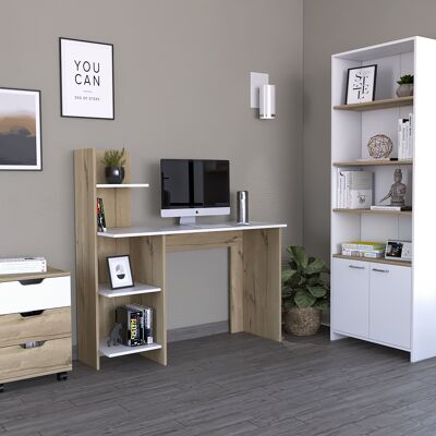 Z Office Set, Vilna 120 Desk + Vilna Filing Cabinet Drawer + Z 63 Shelf Bookcase