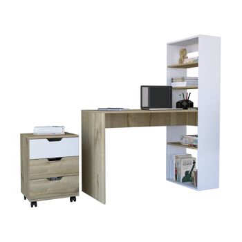 Set Z Office, étagère de bureau Z 120 + classeur à tiroirs Vilna 2