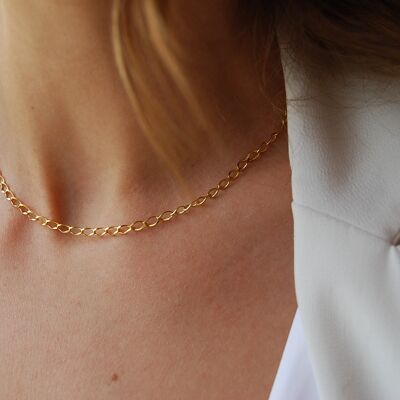 Sterling silver necklace with yellow gold plated in 24K.