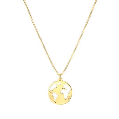 The World Weltkarte Kette - 18k Gold Vermeil - 42-45 cm