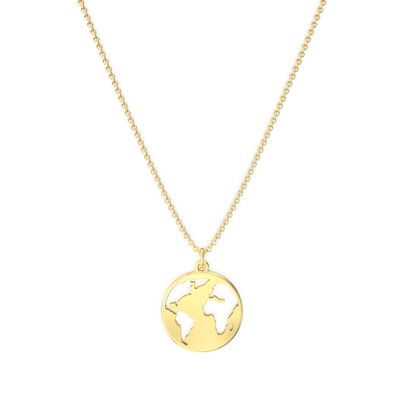 The World World Map Necklace - 18k Gold Vermeil - 42-45 cm