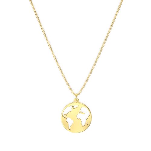 The World Weltkarte Kette - 18k Gold Vermeil - 50 - 53 cm