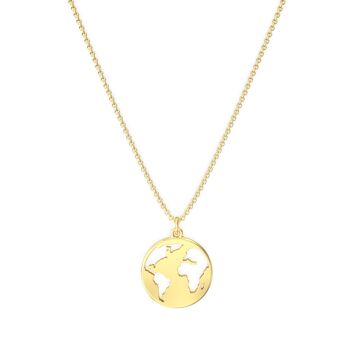 Collier Carte du Monde Le Monde - Or Vermeil Rose 18k - 60 cm 3