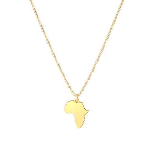 Afrika Kontinent Kette - 18k Gold Vermeil - 42-45 cm