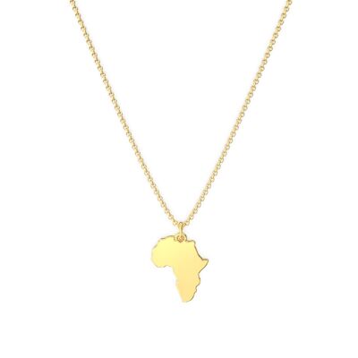 Africa Continent Necklace - 18k Gold Vermeil - 42-45 cm