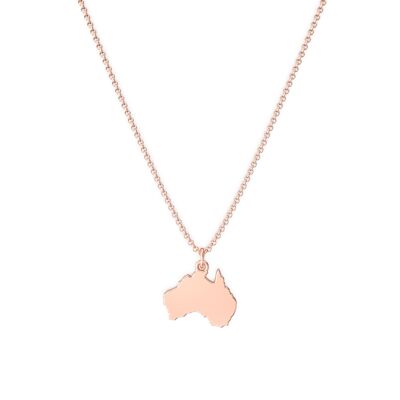 Australia Continent Necklace - 18k Rose Gold Vermeil - 42-45 cm