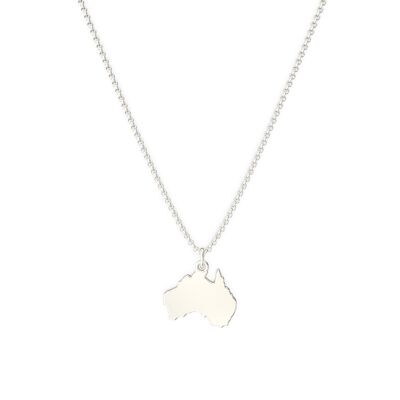 Australia Continent Necklace - 925 Sterling Silver - 42-45 cm