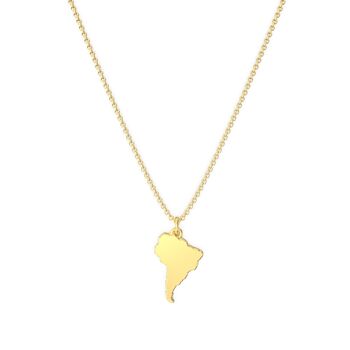 Collier Continent Amérique du Sud - Or Vermeil 18k - 60 cm 2