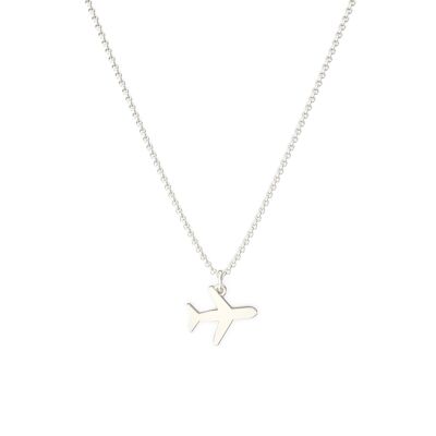 Around the World Airplane Necklace - 925 Sterling Silver - 42-45 cm