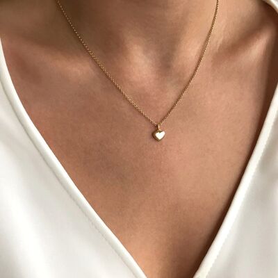 Mini Heart Heart Necklace - 925 Sterling Silver - 60 cm