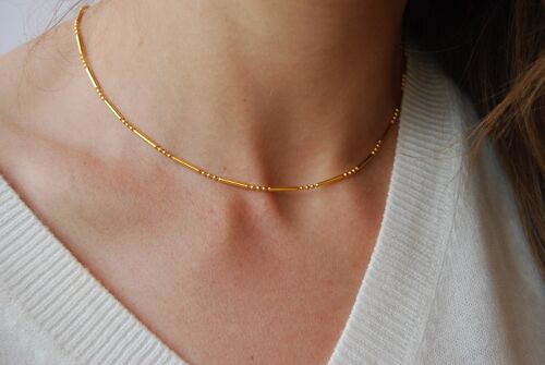 Sterling silver necklace with yellow gold plated in 24K.