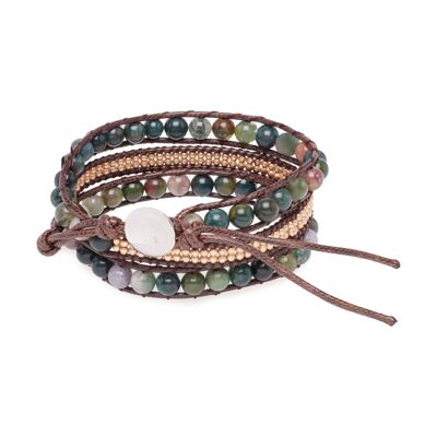 "Bright Energy" Wrap Bracelet in Indian Agate