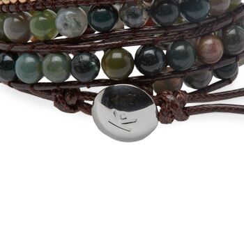 Bracelet Wrap "Energie Lumineuse" en Agate Indienne 4