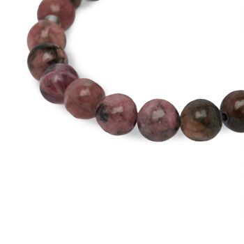 Bracelet "Energie" en Rhodonite foncée 4