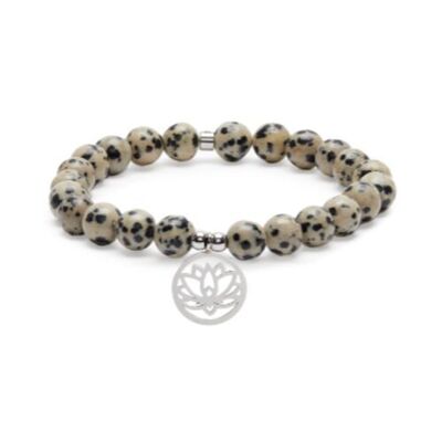 Mala Lotus Bracelet "Joy of Being" in Dalmatian Jasper