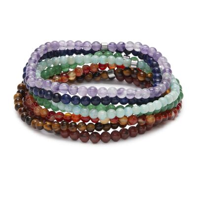 Lote de 7 Mini Pulseras "Energía de los 7 Chakras"