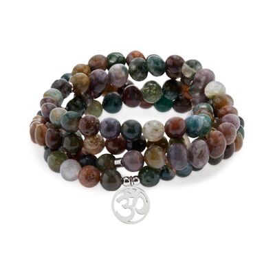 "Lucky" Mala bracelet with 108 Indian Agate beads